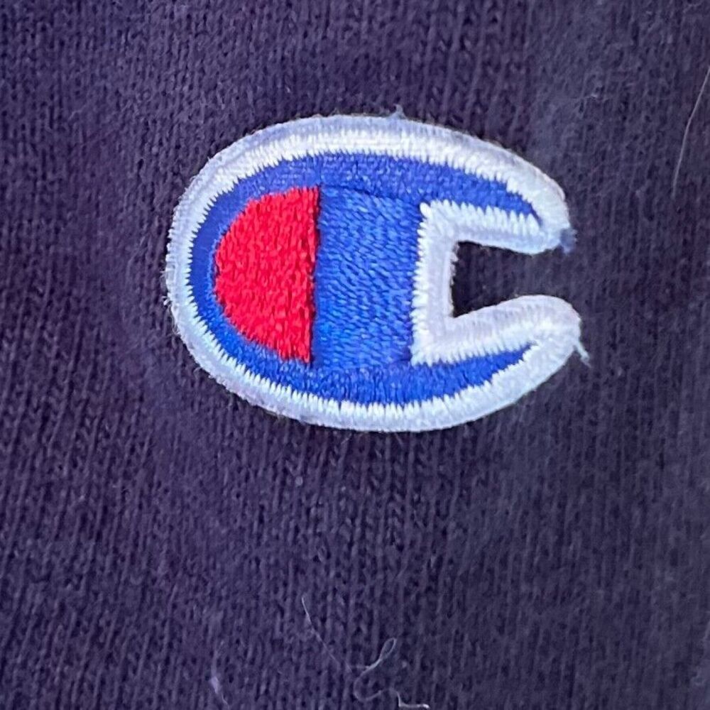 Champion Reverse Weave Cropped Tie Dye Spell Out Logo Sweatshirt Womens XS Blue - Picture 3 of 8